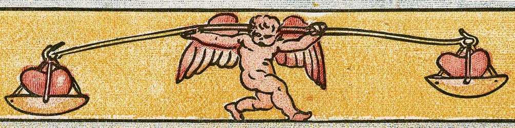 Éros équilibrant deux cœurs, 1884